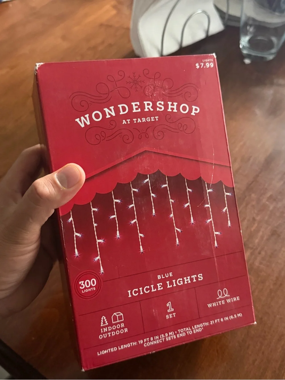 Target Wondershop Blue Icicle Christmas Lights 300 Count 21.5 Ft Indoor Outdoor